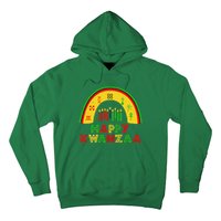 Happy Kwanzaa Decorations Rainbow 7 Seven Principles Kinara Hoodie