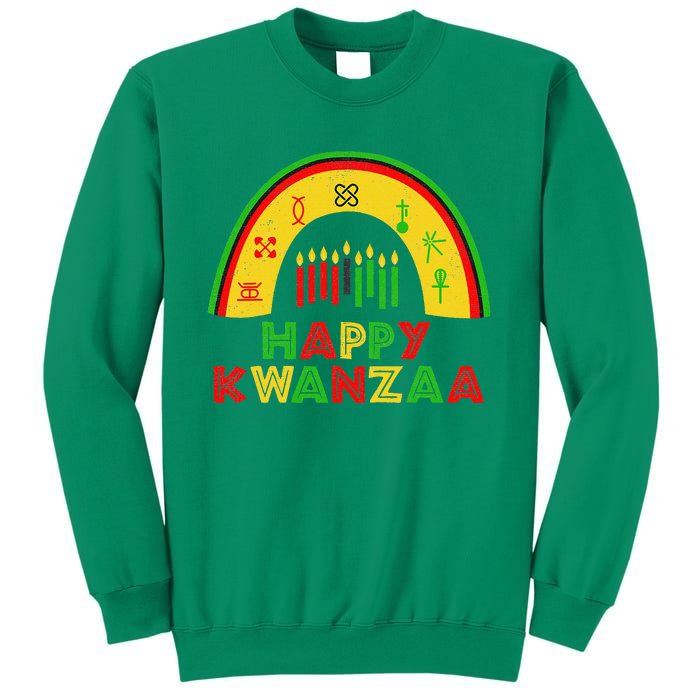 Happy Kwanzaa Decorations Rainbow 7 Seven Principles Kinara Sweatshirt