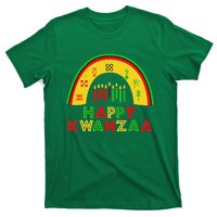 Happy Kwanzaa Decorations Rainbow 7 Seven Principles Kinara T-Shirt