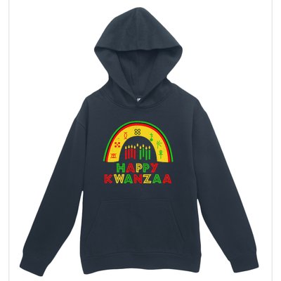 Happy Kwanzaa Decorations Rainbow 7 Seven Principles Kinara Urban Pullover Hoodie