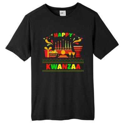 Happy Kwanzaa Drum Kinara Seven Candles Africa Celebration Tall Fusion ChromaSoft Performance T-Shirt