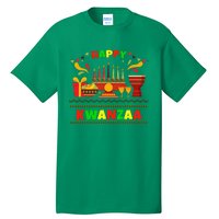 Happy Kwanzaa Drum Kinara Seven Candles Africa Celebration Tall T-Shirt