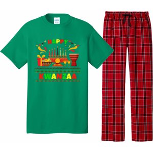 Happy Kwanzaa Drum Kinara Seven Candles Africa Celebration Pajama Set