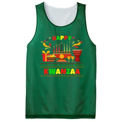 Happy Kwanzaa Drum Kinara Seven Candles Africa Celebration Mesh Reversible Basketball Jersey Tank