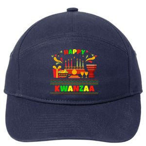 Happy Kwanzaa Drum Kinara Seven Candles Africa Celebration 7-Panel Snapback Hat