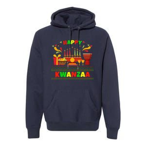 Happy Kwanzaa Drum Kinara Seven Candles Africa Celebration Premium Hoodie