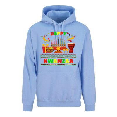 Happy Kwanzaa Drum Kinara Seven Candles Africa Celebration Unisex Surf Hoodie