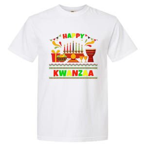 Happy Kwanzaa Drum Kinara Seven Candles Africa Celebration Garment-Dyed Heavyweight T-Shirt