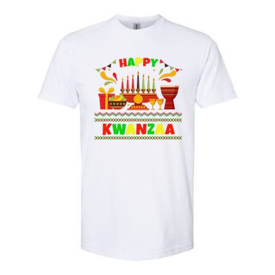 Happy Kwanzaa Drum Kinara Seven Candles Africa Celebration Softstyle CVC T-Shirt