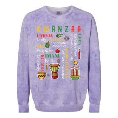 Happy Kwanzaa Drum Kinara Seven Candles Africa Celebration Colorblast Crewneck Sweatshirt