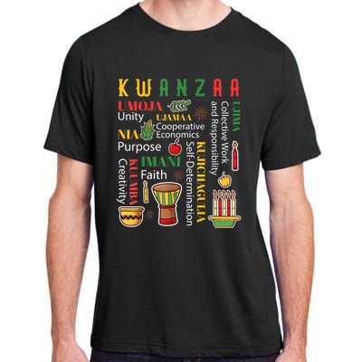 Happy Kwanzaa Drum Kinara Seven Candles Africa Celebration Adult ChromaSoft Performance T-Shirt