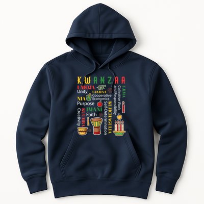 Happy Kwanzaa Drum Kinara Seven Candles Africa Celebration Hoodie