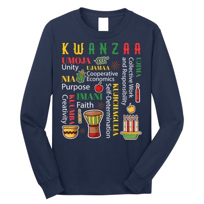 Happy Kwanzaa Drum Kinara Seven Candles Africa Celebration Long Sleeve Shirt