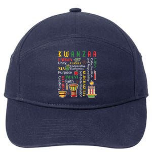 Happy Kwanzaa Drum Kinara Seven Candles Africa Celebration 7-Panel Snapback Hat