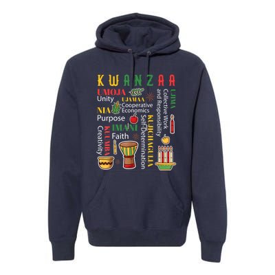 Happy Kwanzaa Drum Kinara Seven Candles Africa Celebration Premium Hoodie