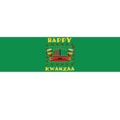 Happy Kwanzaa Drum Kinara Seven Candles Africa Celebration Bumper Sticker