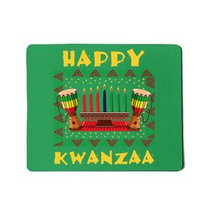 Happy Kwanzaa Drum Kinara Seven Candles Africa Celebration Mousepad