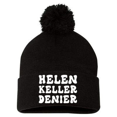 Helen Keller Denier Meme Pom Pom 12in Knit Beanie