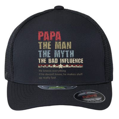 He Knows Everything If He Doesn’T Know He Make A Stuff Up Flexfit Unipanel Trucker Cap