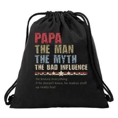 He Knows Everything If He Doesn’T Know He Make A Stuff Up Drawstring Bag