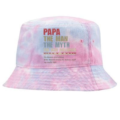 He Knows Everything If He Doesn’T Know He Make A Stuff Up Tie-Dyed Bucket Hat