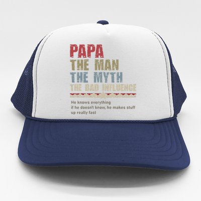 He Knows Everything If He Doesn’T Know He Make A Stuff Up Trucker Hat