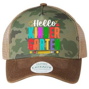 Hello Kindergarten First Day Of School Teachers Students Legacy Tie Dye Trucker Hat