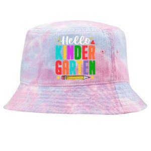 Hello Kindergarten First Day Of School Teachers Students Tie-Dyed Bucket Hat