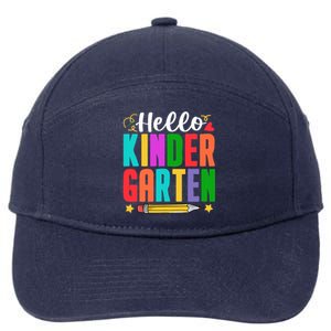 Hello Kindergarten First Day Of School Teachers Students 7-Panel Snapback Hat