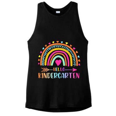 Hello Kindergarten Funny Rainbow Ladies PosiCharge Tri-Blend Wicking Tank