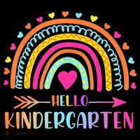 Hello Kindergarten Funny Rainbow High Crown Mesh Back Trucker Hat