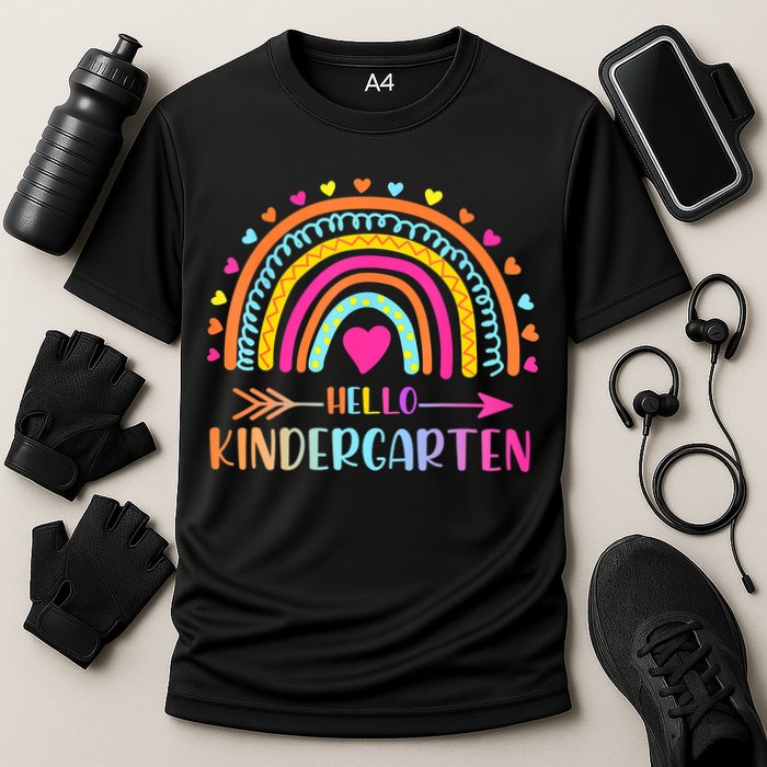 Hello Kindergarten Funny Rainbow Cooling Performance Crew T-Shirt