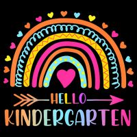 Hello Kindergarten Funny Rainbow Drawstring Bag