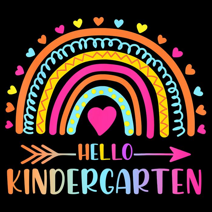 Hello Kindergarten Funny Rainbow Drawstring Bag