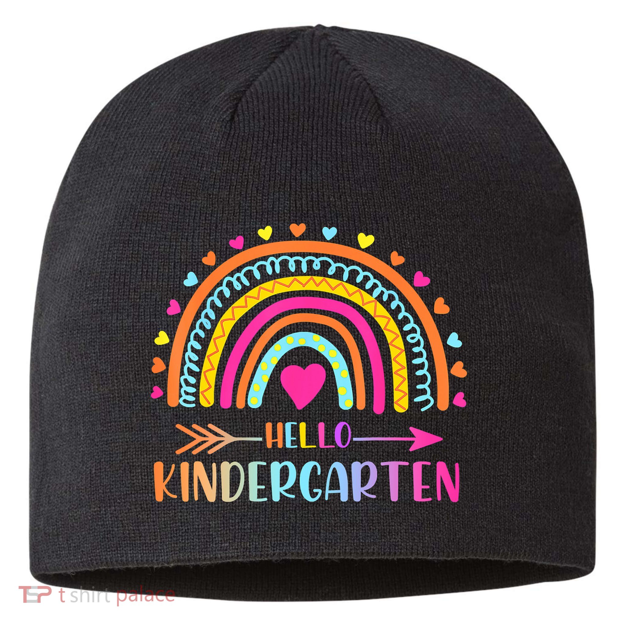 Hello Kindergarten Funny Rainbow Sustainable Beanie