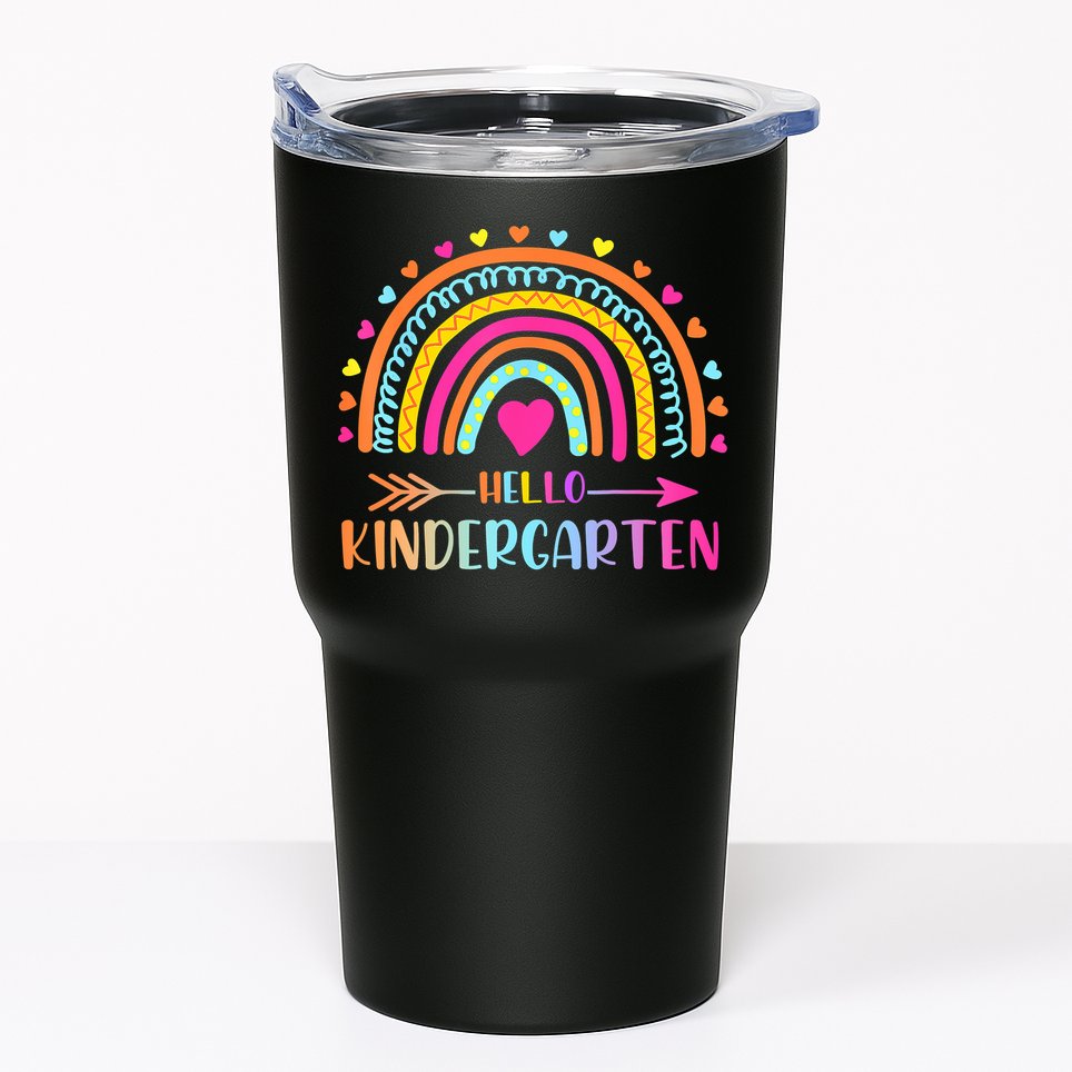 Hello Kindergarten Funny Rainbow Tumbler