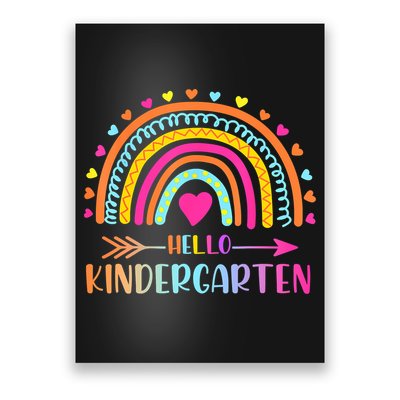 Hello Kindergarten Funny Rainbow Poster