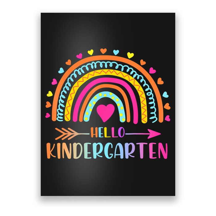 Hello Kindergarten Funny Rainbow Poster