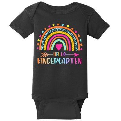 Hello Kindergarten Funny Rainbow Baby Bodysuit
