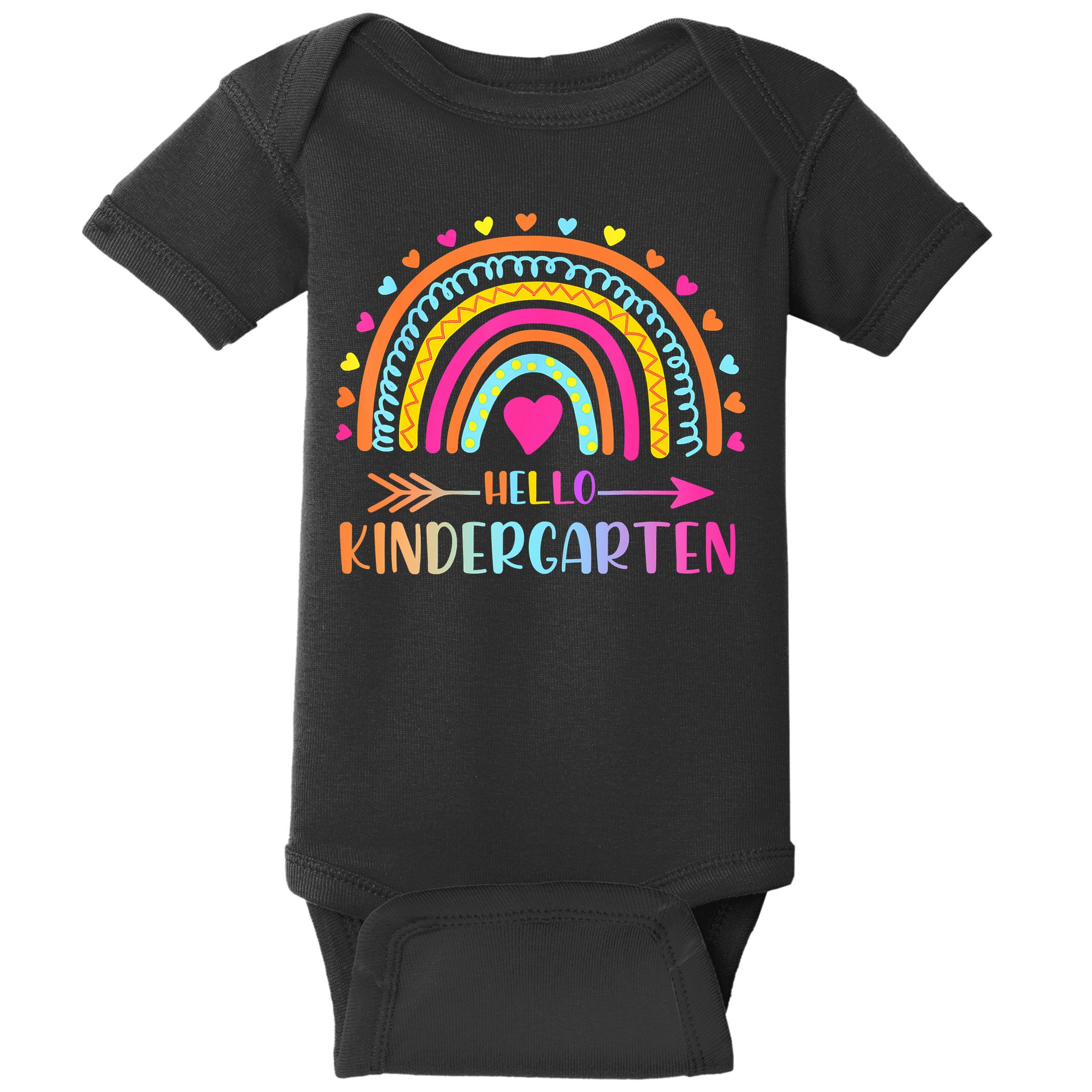 Hello Kindergarten Funny Rainbow Baby Bodysuit