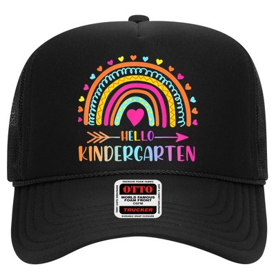 Hello Kindergarten Funny Rainbow Trucker Hat