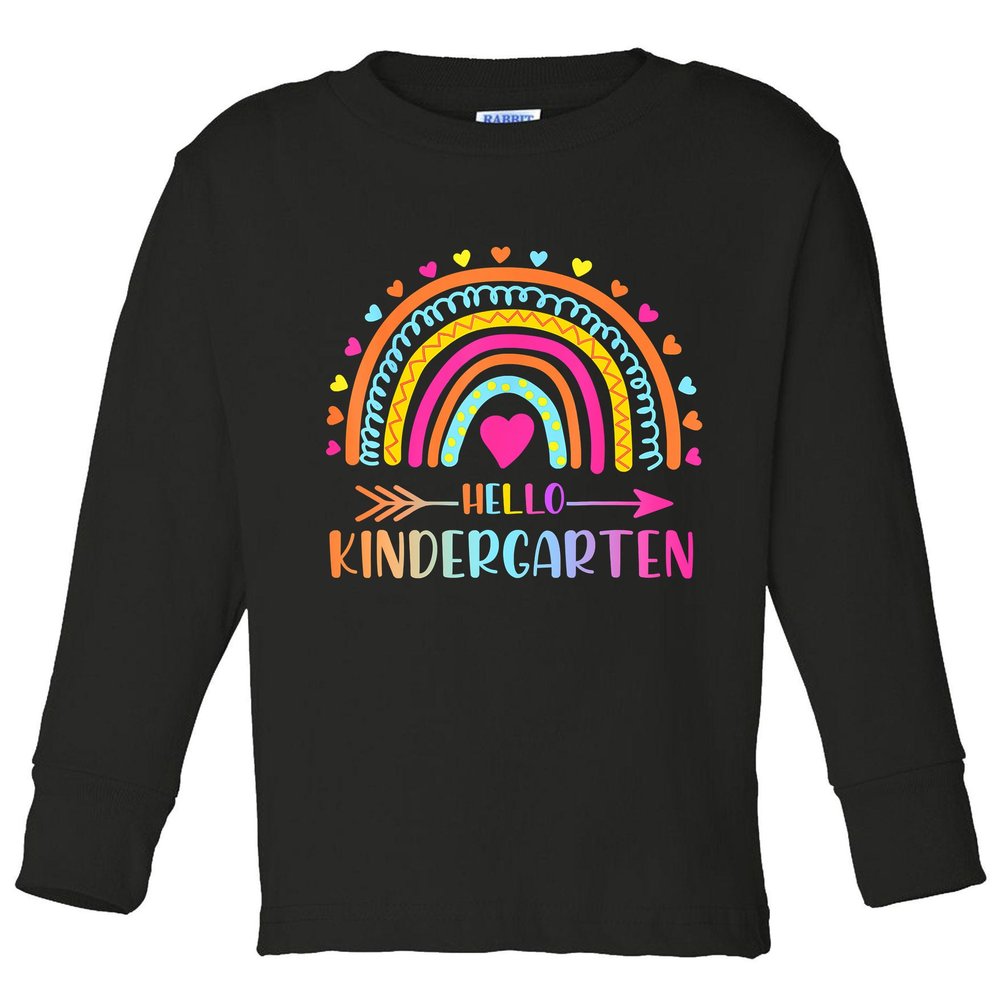 Hello Kindergarten Funny Rainbow Toddler Long Sleeve Shirt