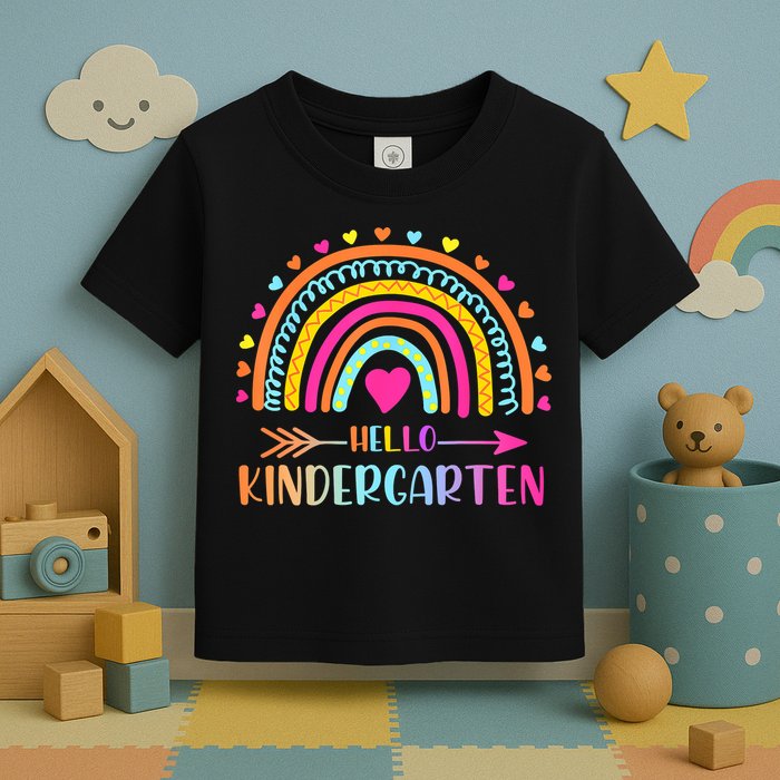 Hello Kindergarten Funny Rainbow Toddler T-Shirt