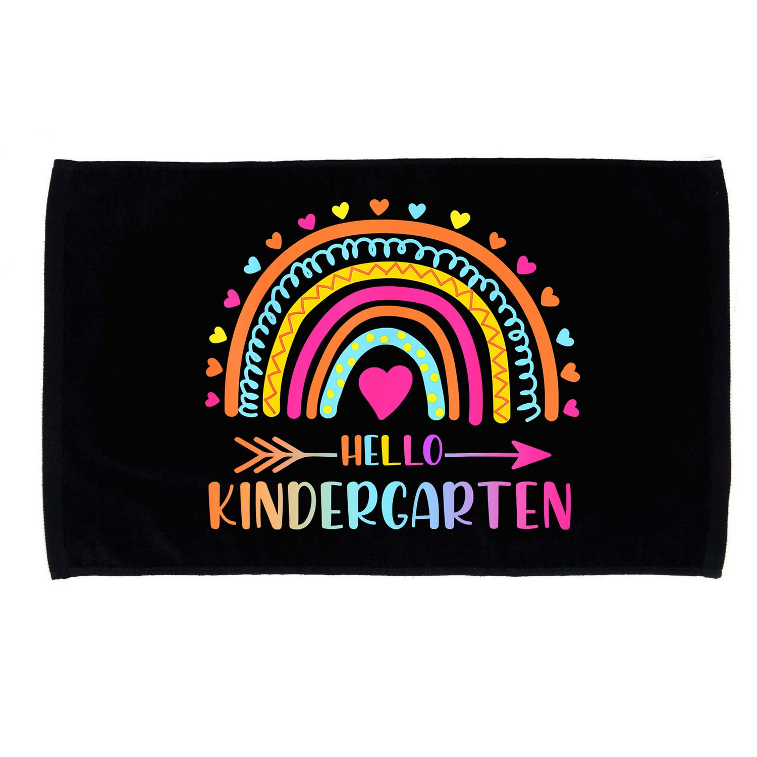 Hello Kindergarten Funny Rainbow Microfiber Hand Towel