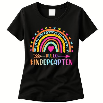 Hello Kindergarten Funny Rainbow Womens T-Shirt