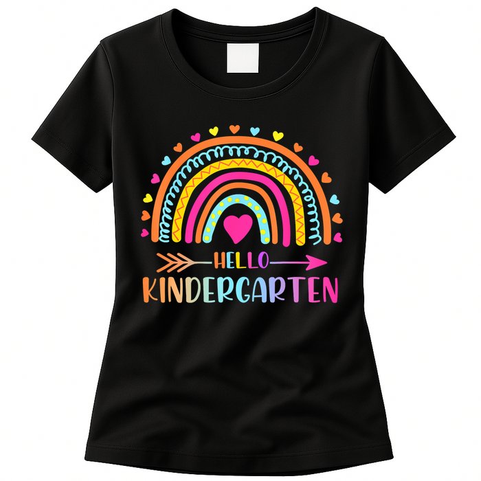 Hello Kindergarten Funny Rainbow Womens T-Shirt