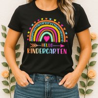 Hello Kindergarten Funny Rainbow Womens T-Shirt