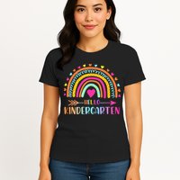 Hello Kindergarten Funny Rainbow Womens T-Shirt