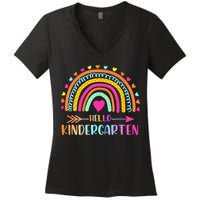 Hello Kindergarten Funny Rainbow Women's V-Neck T-Shirt