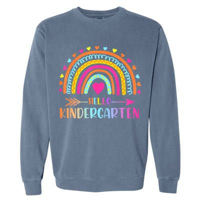 Hello Kindergarten Funny Rainbow Garment-Dyed Sweatshirt
